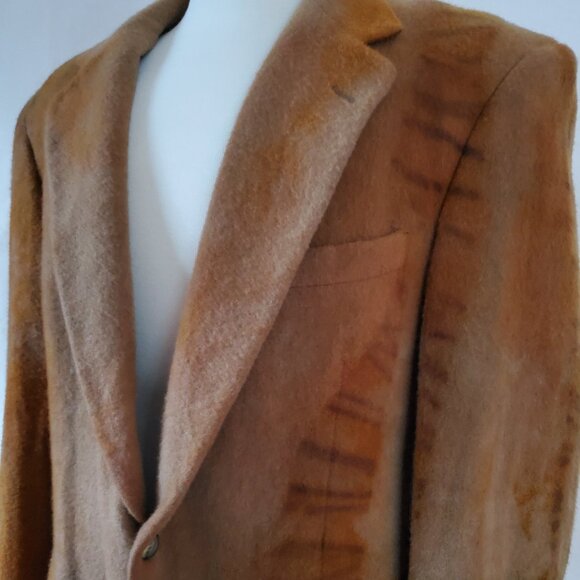 Vintage Cashmerel Wool jacket suit coat blazer brown gray camel 42 44 large XL - Picture 4 of 12